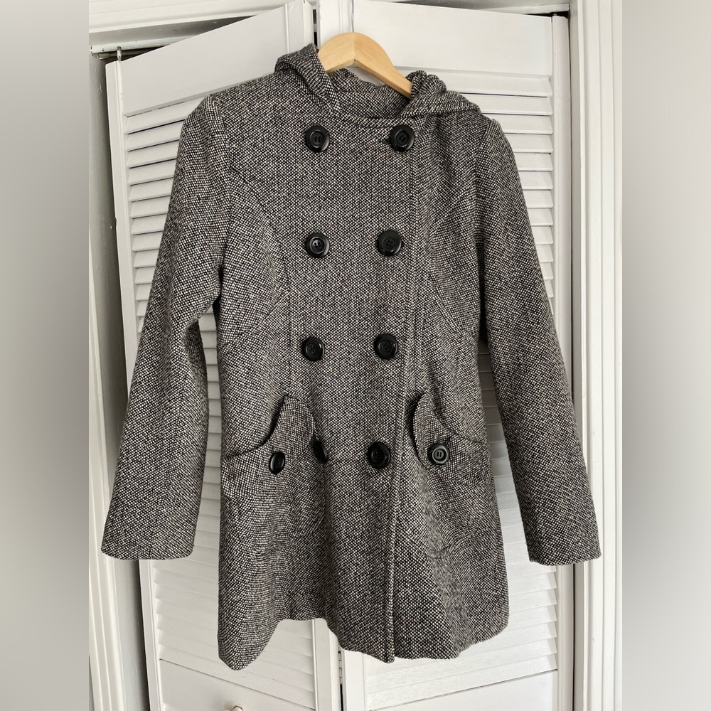 Jessica Black and Gray Pea Coat